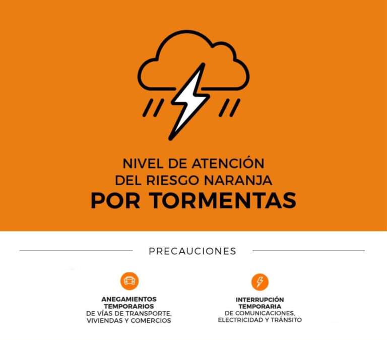 Elevamos a ‘naranja’ el nivel de atención del riesgo por tormentas